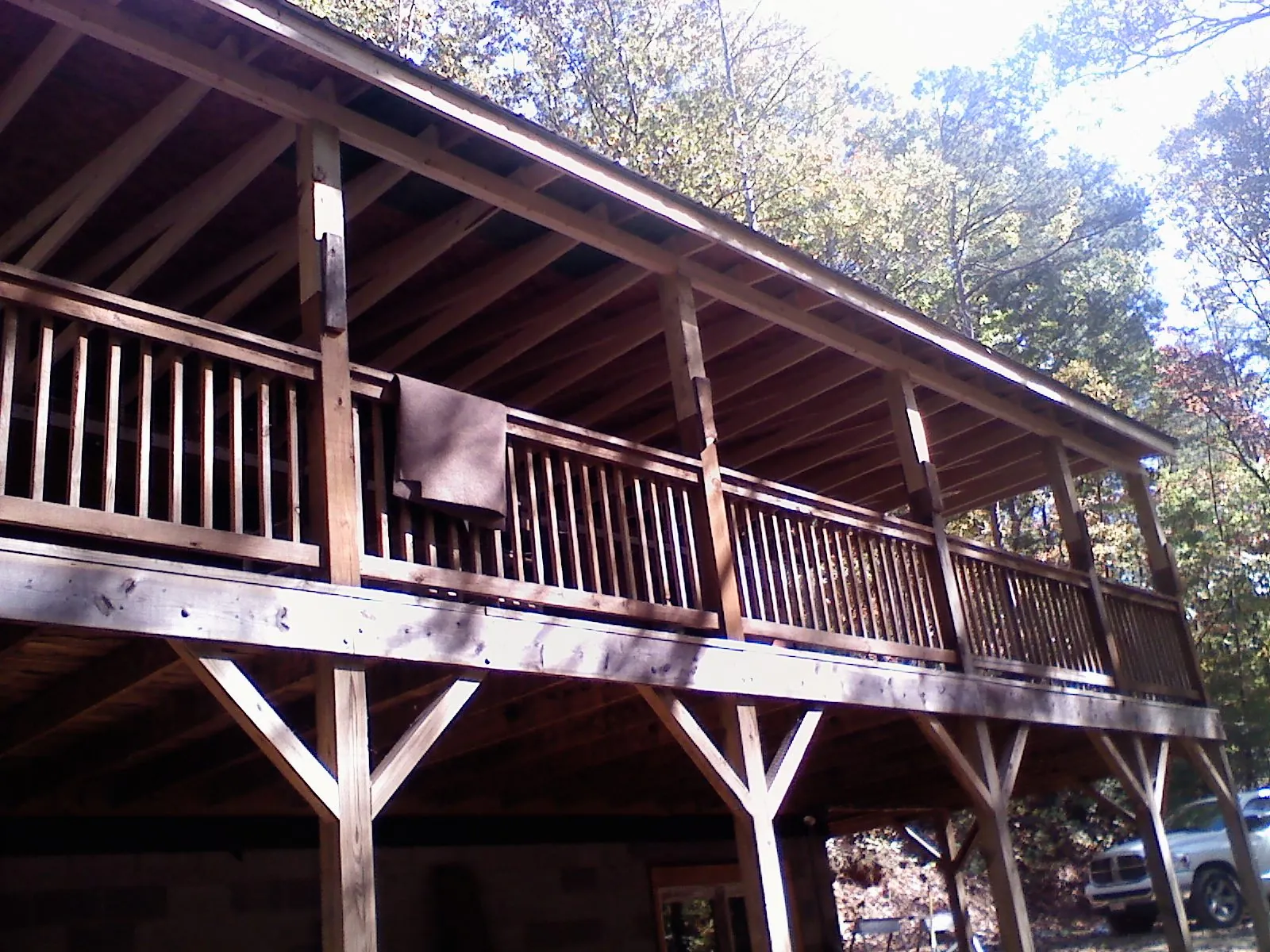 Timber framing under a new elevated porch and deck — Roof Leak Repair in New Ellenton by Roofing Brothers